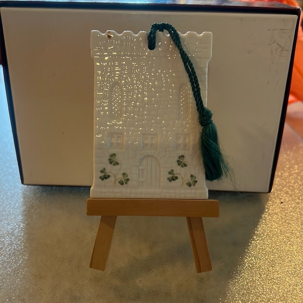 Belleek  Castle ornament Donegal with stand for it
